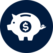 Piggy bank with a dollar sign icon